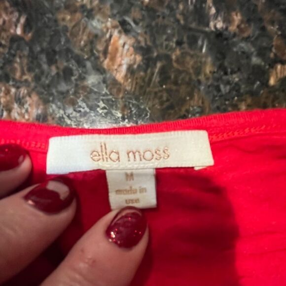 ANTHROPOLOGIE ELLA MOSS Red Knit Top Women’s Size Medium - Picture 3 of 5